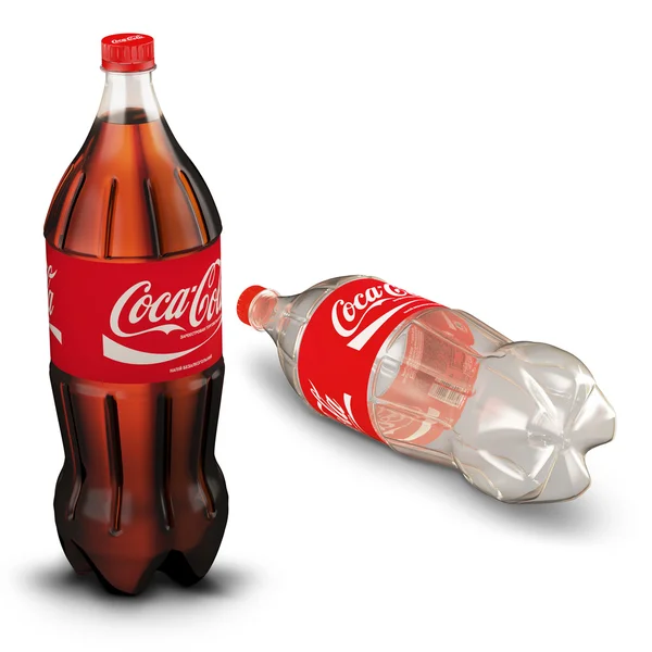 Bottiglia di plastica di Coca-Cola, 2 litri — Foto Stock