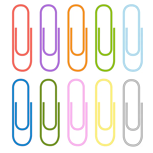 Colored paper clips — Stock Vector