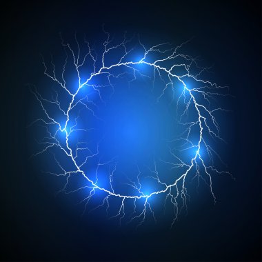 lightning ring on a dark background clipart