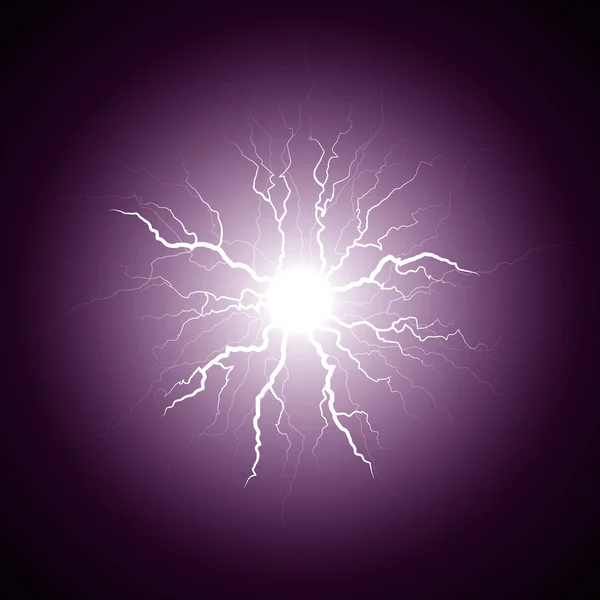 Фиолетовый молния из центра — стоковый вектор