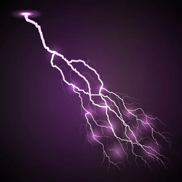 Purple lightning on a dark background — Stock Vector