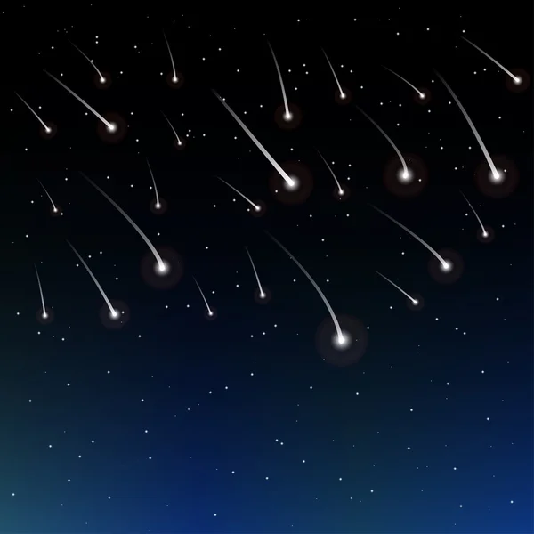 Estrelas cadentes no céu noturno — Vetor de Stock
