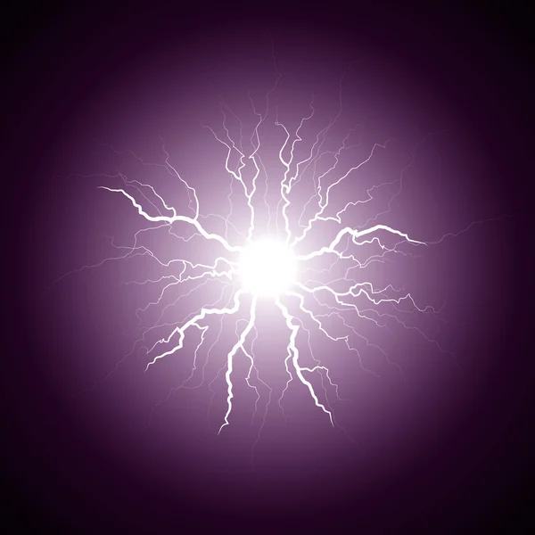 Purple lightning från center Stockillustration