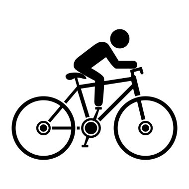 Beyaz arka plan üzerinde izole bisikletçi