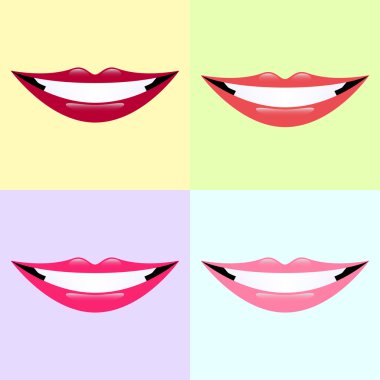 çok renkli arka planlar üzerinde dudak koleksiyon