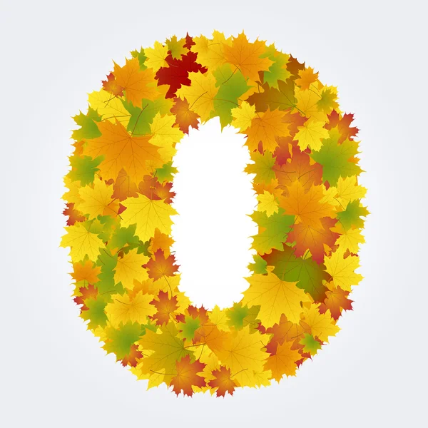 Число 0 осенних листьев — стоковый вектор