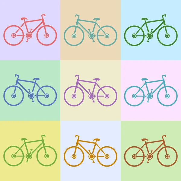 Collezione di bici colorate — Vettoriale Stock