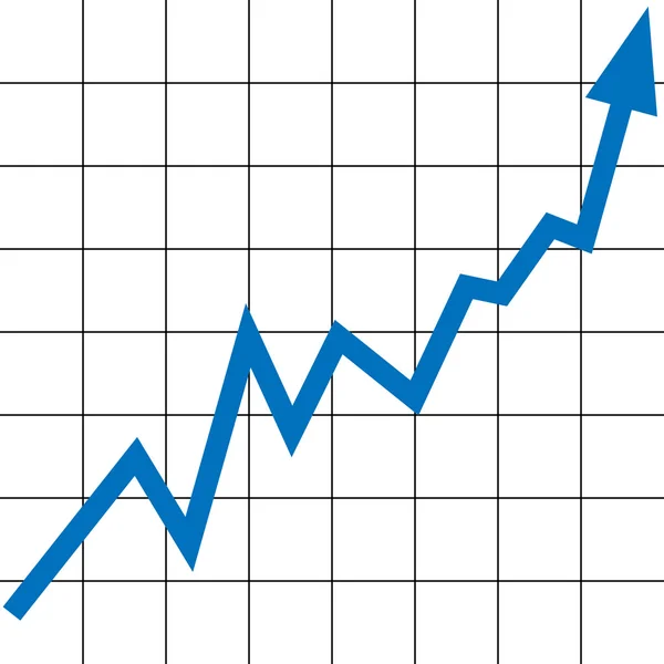 Levantando gráfico con una flecha azul Ilustraciones De Stock Sin Royalties Gratis