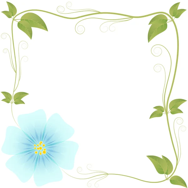 Frame flower light blue — Stock Vector