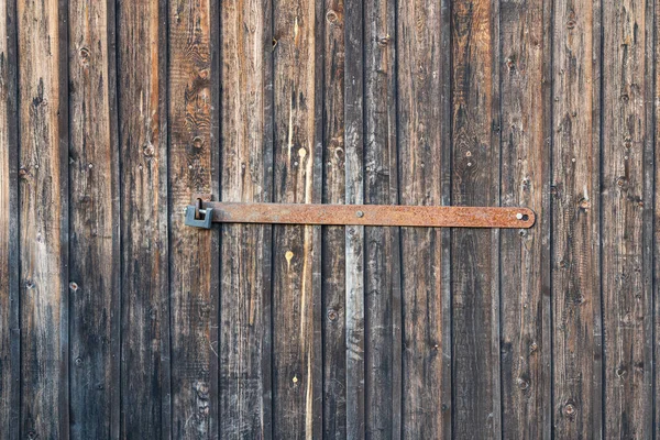 Porte Bois Avec Serrure Métal Rouillé Cadenas Texture Bois Est — Photo