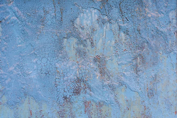 Een Close Van Een Oppervlak Met Gezwollen Gebarsten Oude Blauwe — Stockfoto