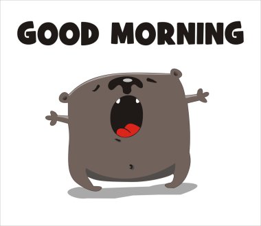 Günaydın. Ayı uyandı-vektör