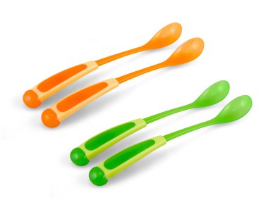 Bebek plastik kaşık - beyaz izole