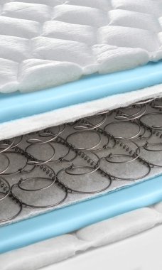 Open spring and foam - latex bonnell mattress cross section clipart