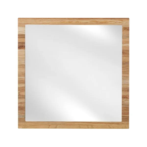 Дзеркало на пляжі дерев'яна рамка - ізольовано на білому — стокове фото