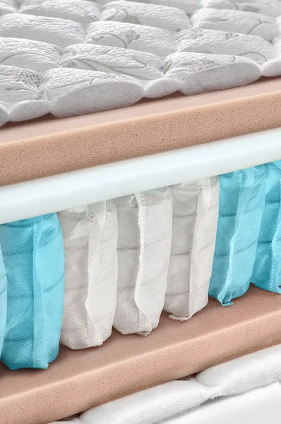Hybrid foam latex bonnell resårmadrass tvärsnitt - Hej qua — Stockfoto