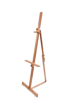 Ahşap ressam şövale üzerinde beyaz izole