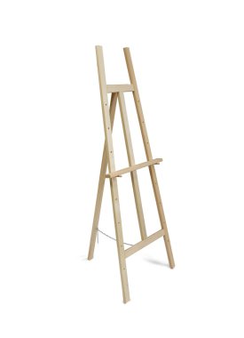 Ahşap ressam şövale üzerinde beyaz izole