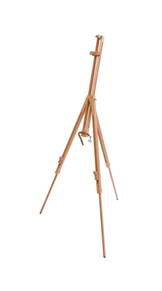 Wooden painter tripod easel isolated on whit — Stock Photo, Image