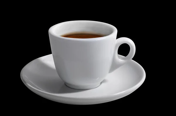 Kawy na białym tle na czarnym tle — Zdjęcie stockowe