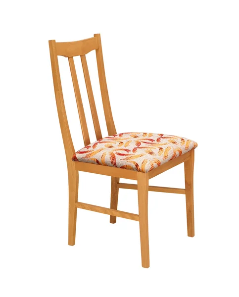 Cadeira de madeira isolada no fundo branco com caminho de recorte — Fotografia de Stock