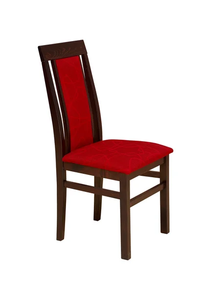 Cadeira de madeira isolada no fundo branco com caminho de recorte — Fotografia de Stock
