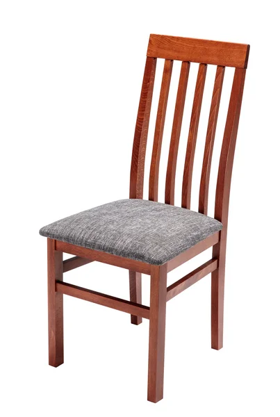 Деревянный стул изолирован на белом фоне с вырезкой пути — стоковое фото