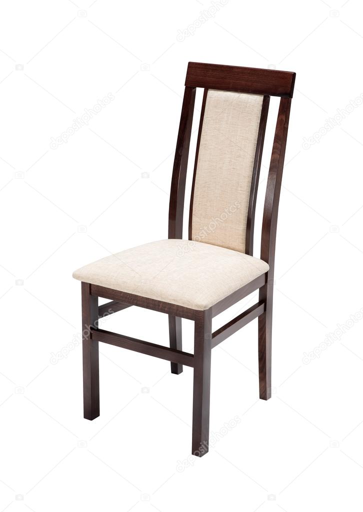 Wooden chair isolated on white background with clipping path