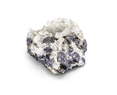Galena metallic ore mineral sample a rare earth mineral of zinc and lead isolated on white with clipping path clipart