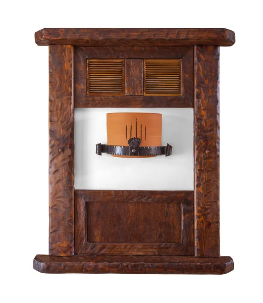 Старая винтажная деревянная рамка для настенной лампы — стоковое фото