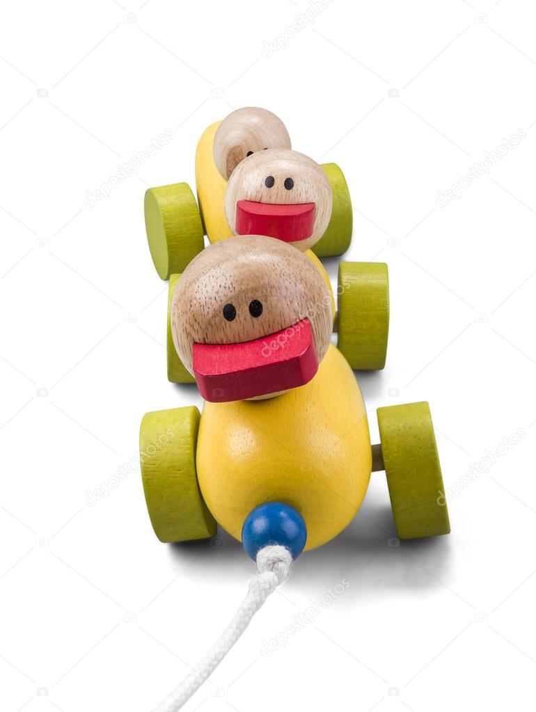 Familia De Juguete Con Coloridas Del Piezas Tren Pato Madera 1lKcFJ