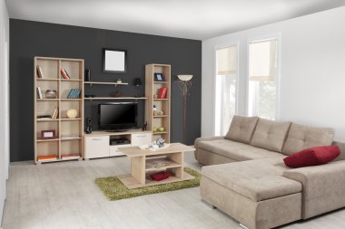 Modern oturma odası renkli iç