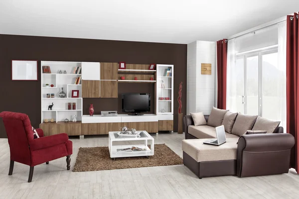 A modern nappali színes belső — Stock Fotó