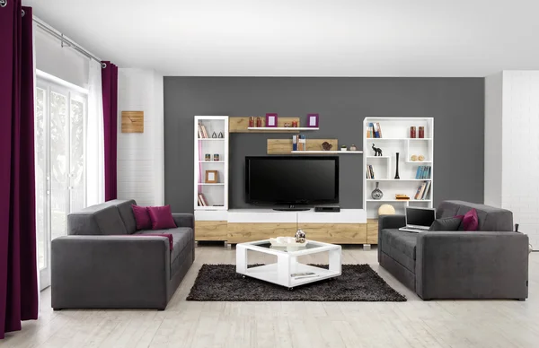 A modern nappali színes belső — Stock Fotó