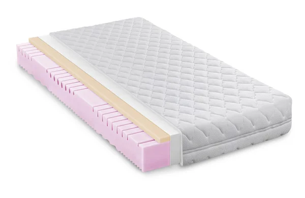 Memory foam - latex mattress cross section  photo illustration - hi quality modern — Stock Photo, Image