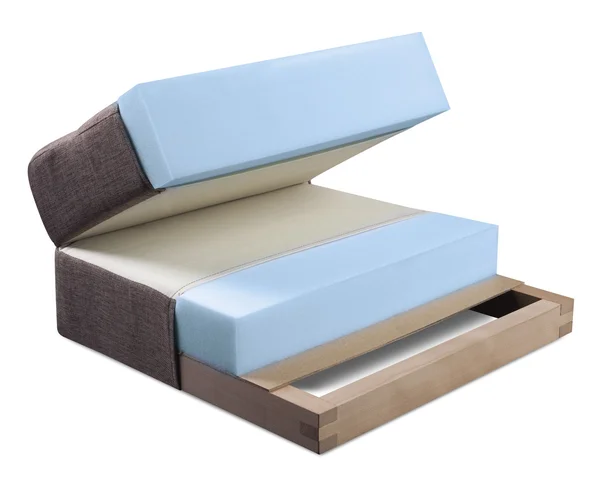 Querschnitt aus Sofa, Sessel, Matratze und Polster - offene Struktur des Möbelsitzes - Schaumstoff, Latex und Bonnell — Stockfoto