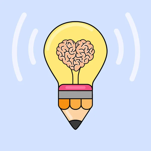 Crear ideas en el cerebro — Vector de stock