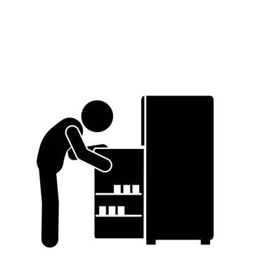 Çubuk figür açıcı buzdolabı basit asgari biçimdedir.