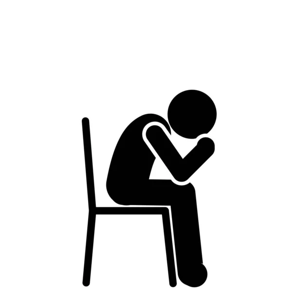 Yalnız bir adam oturmuş, duygusal hissediyor.