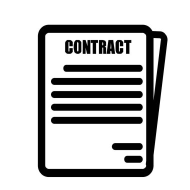 İş anlaşması için sözleşme belgesi simgesi.