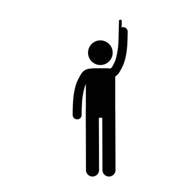 Çubuk adam, işaret ederek kutluyor..