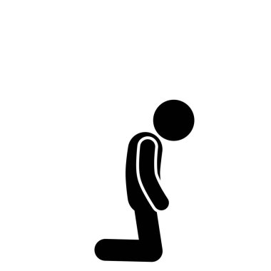 Diz çökmüş basit bir çöp adam..