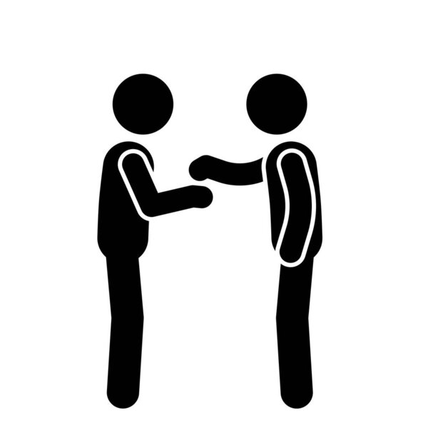 Стикман дарит что-то добрым жестом.