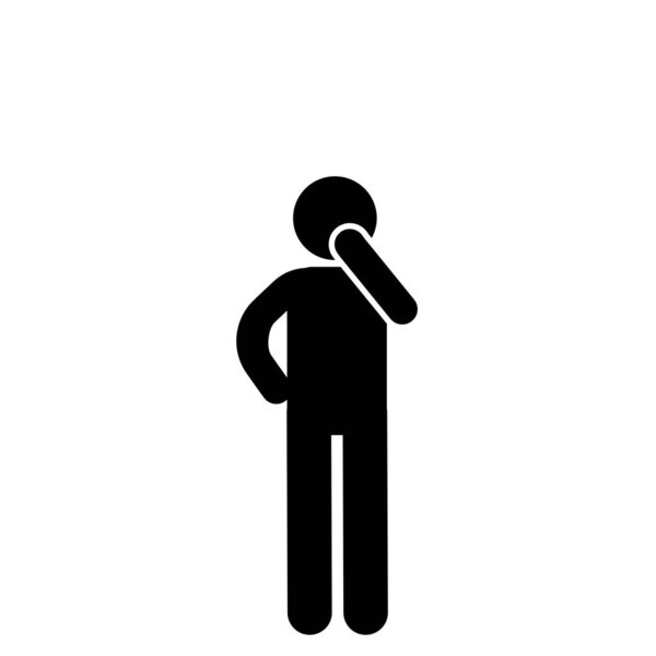 Simple stick figure illustration of thinking person.