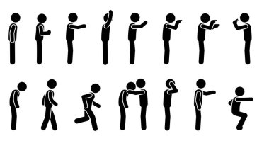 Basit bir sopa figürü insan simgeleri.