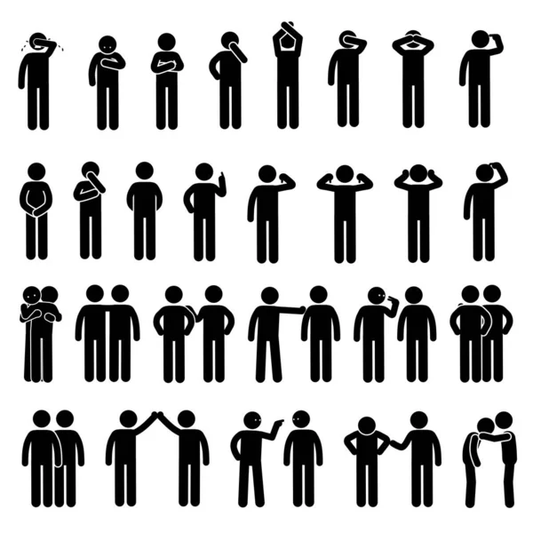 Piktogram çubuk karakter sembolü koleksiyonu