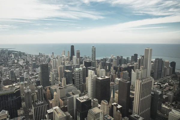 A légi felvétel a chicago downtown — Stock Fotó