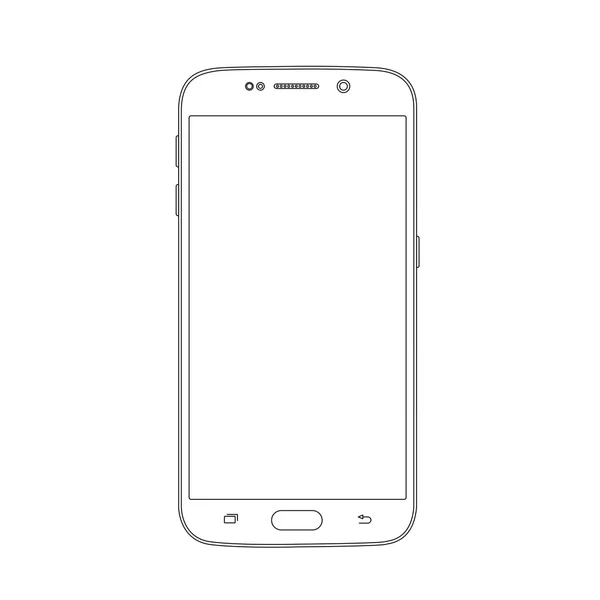 Desenho de contorno smartphone. Design elegante estilo linha fina . — Vetor de Stock