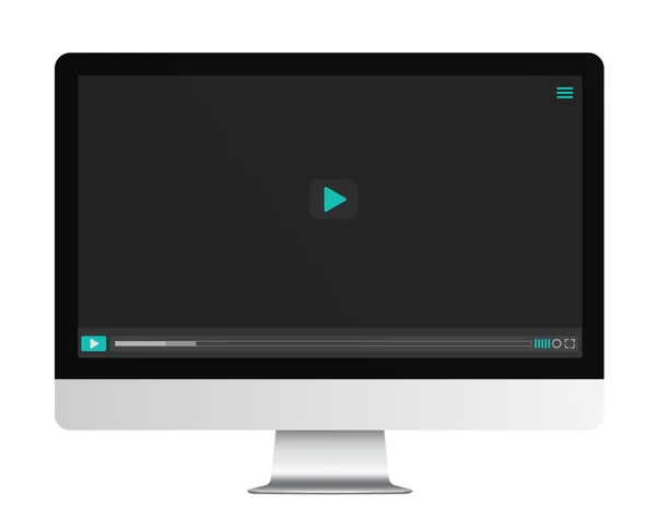 Reproductor de vídeo en la pantalla. Video en línea . — Vector de stock