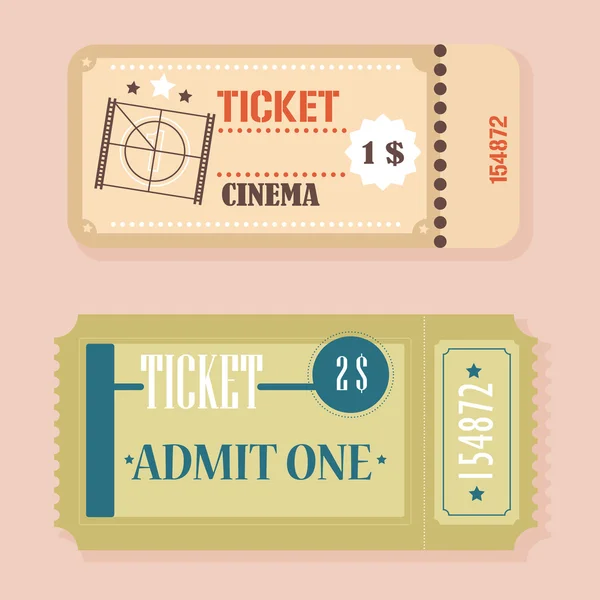 Vector Vintage concepto de entradas para cine retro . — Archivo Imágenes Vectoriales